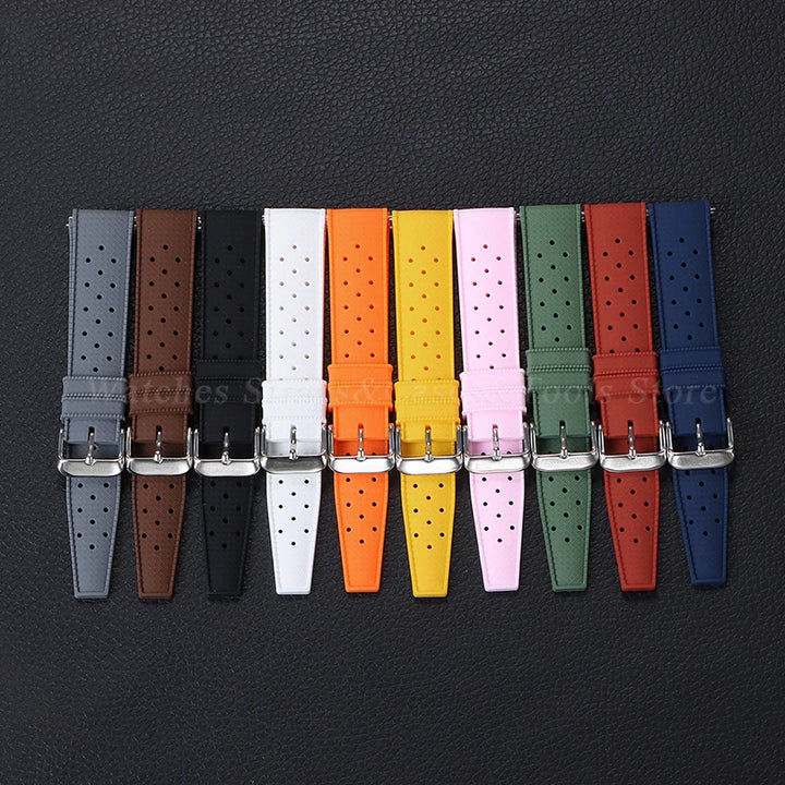 Tropical Silicone Watch Band Quick Release Strap 18mm 20mm 22mm for Oris for Seiko for Citizen Rubber Tropic Smart Watch Straps