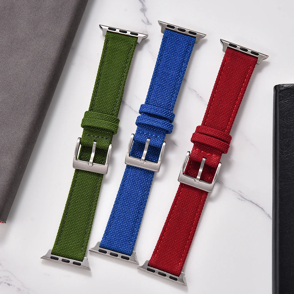 Apple Sailcloth Leather Band