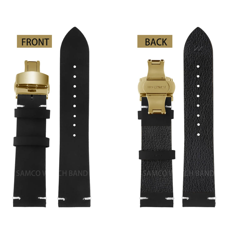 Vintage Top-Grain Leather Watch Strap (18–24mm)