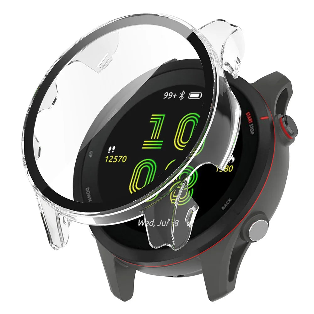 PC & Tempered Glass Protective Case for Garmin Forerunner 255/255S/965