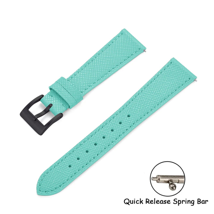 Quick Release Saffiano Leather Watch Strap – 18-24mm Universal