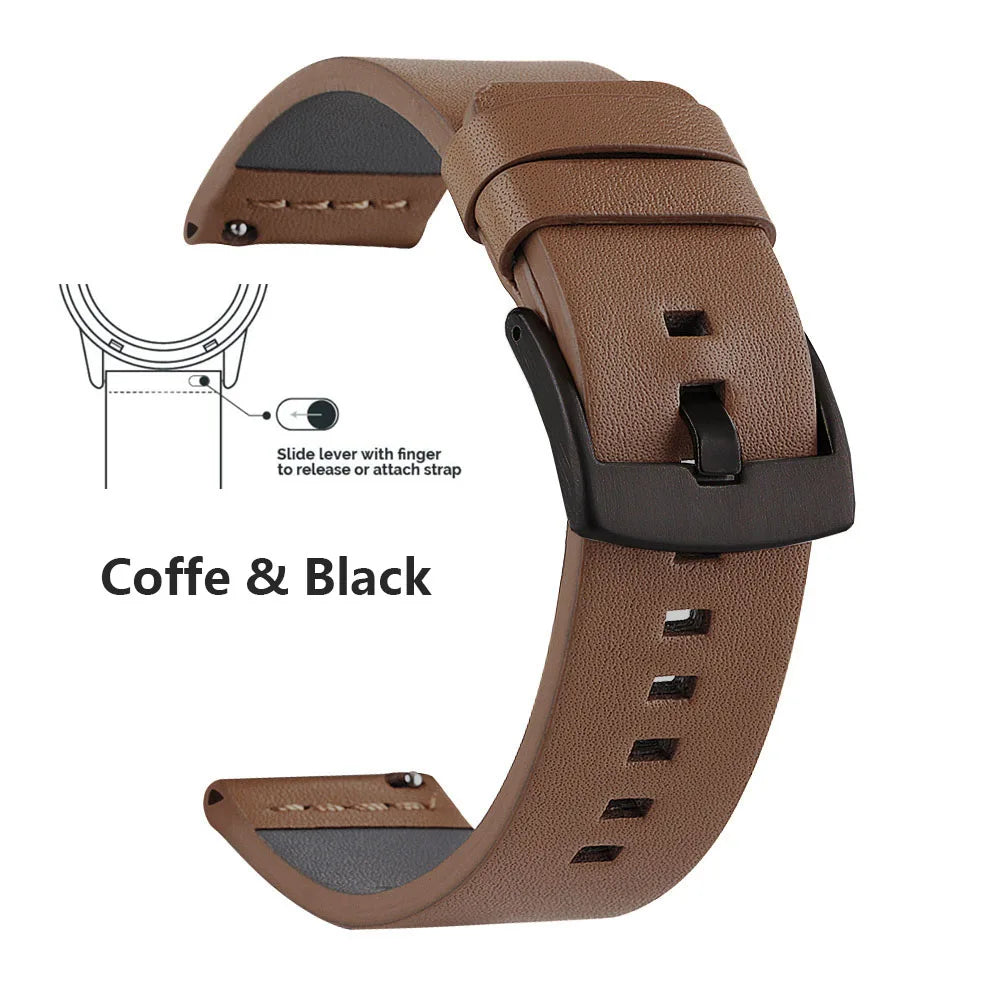 New Genuine Leather Quick Release Watch Band 18–24mm (Vintage Handmade)