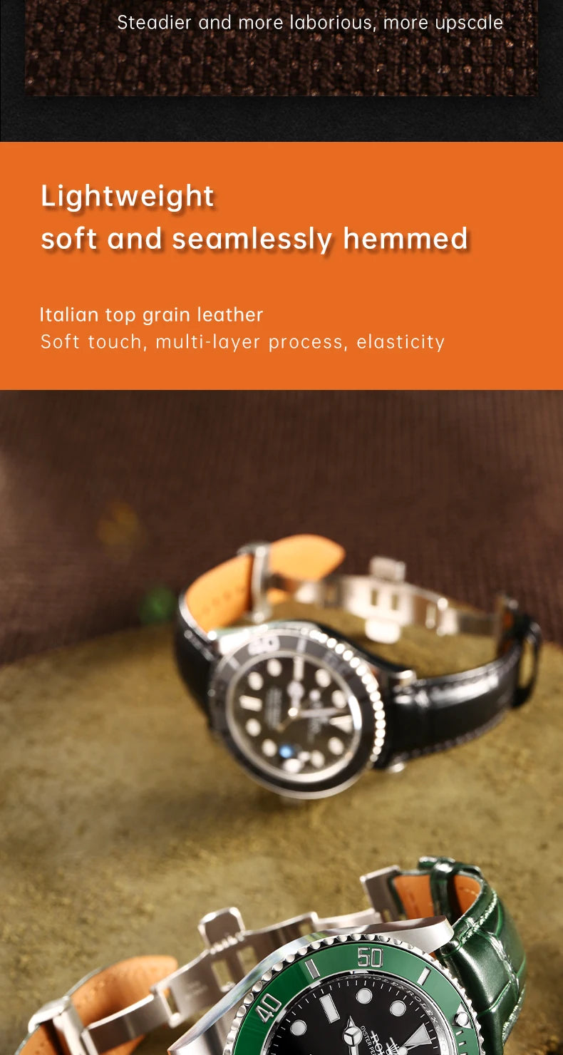 MAIKES Luxury Leather Watch Strap Quick Release Accessories For Rolex Omega IWC Watchbands Green 19mm 20mm 21mm 22mm Watch Band