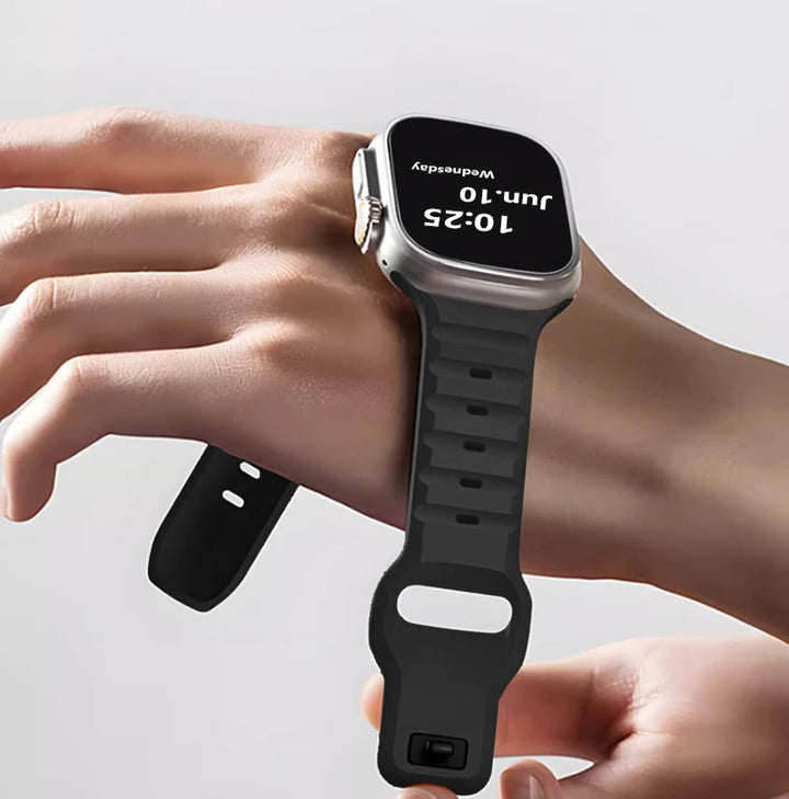 Silicone Apple Watch Band 38–49mm for iWatch Series 3–8 & Ultra