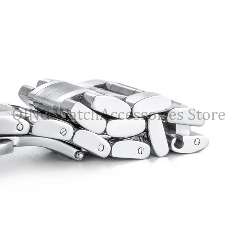 Arc Flat-End Stainless Steel Watchband – Universal, 12–24mm, Butterfly Clasp