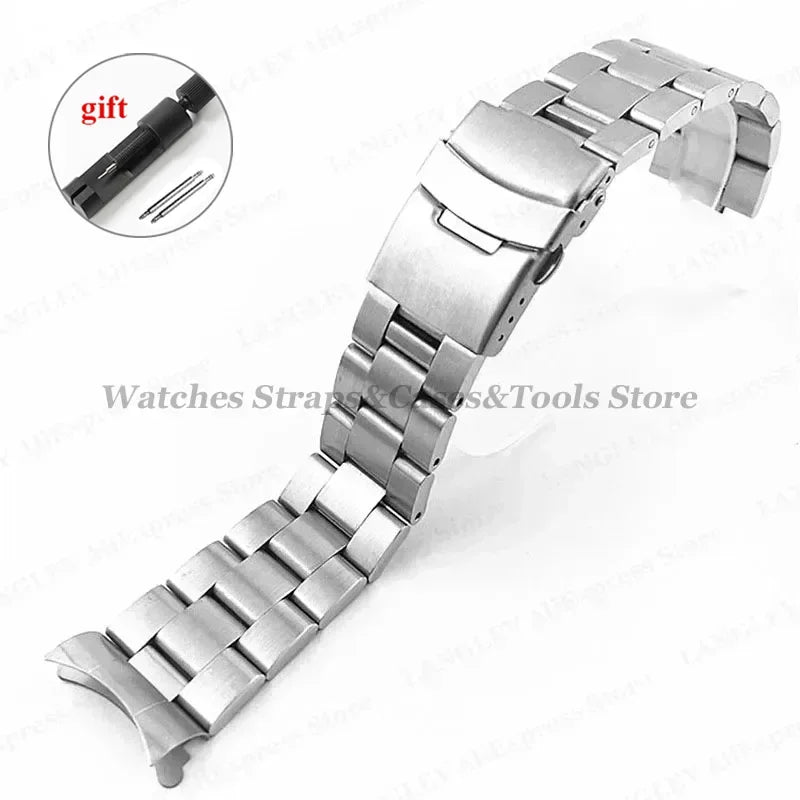 22mm Diving Steel Metal Straps For Casio for Duro MDV107 MDV106 Watch Wristbands Bracelet Stainless Steel Watchband Replacement