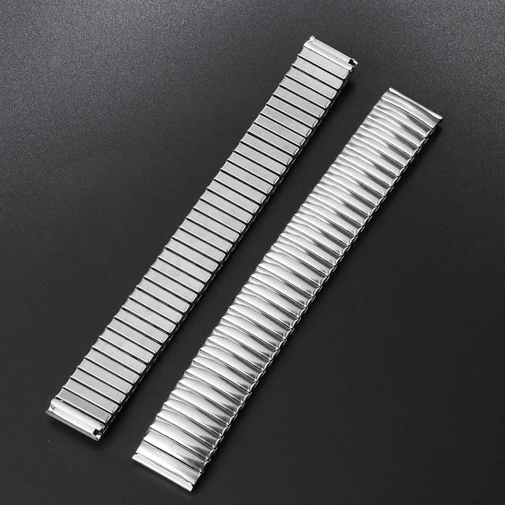 12 14 16 18 20 22mm Stainless Steel Elastic Strap Polished Band Metal Bracelet Watch Accessories for Samsung Watch3/4/5/6