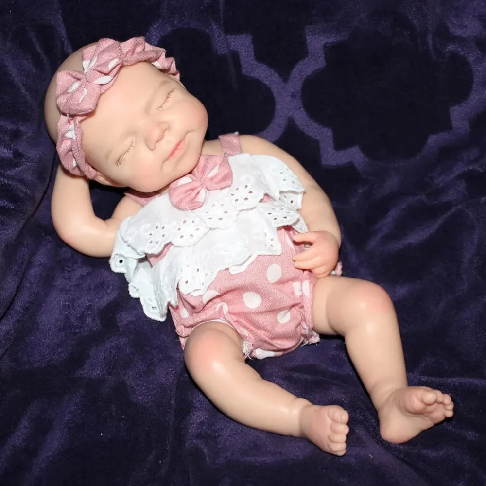 13″ Pascale Silicone Reborn Baby Girl – Curly Hair Open‑Mouth Doll