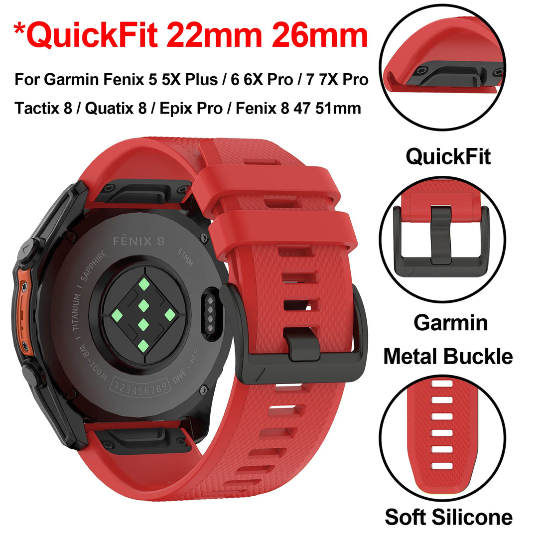 QuickFit Watch Strap for Garmin Fenix, Epix & Quatix (22-26mm)