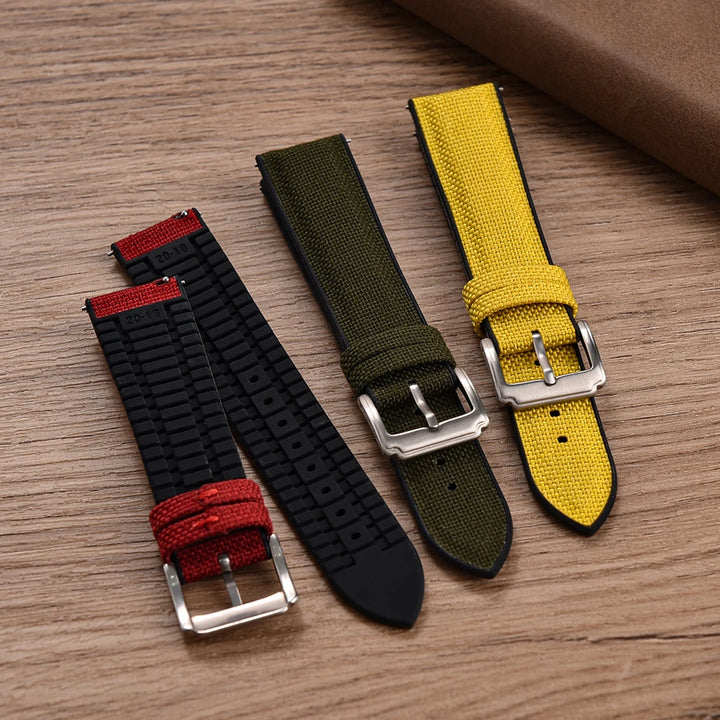 JUELONG New Design Sailcloth Rubber Strap Quick Release Waterproof Watch Bands 18mm 19mm 20mm 21mm 22mm Canvas Nylon Wristband