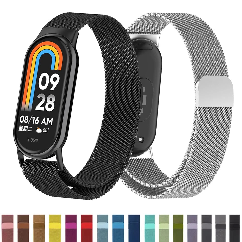 Stainless Steel Magnetic Strap for Xiaomi Mi Band 8, 9, 10
