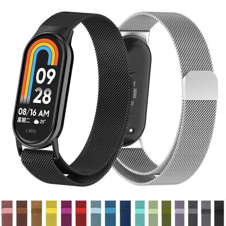 Stainless Steel Magnetic Strap for Xiaomi Mi Band 8, 9, 10
