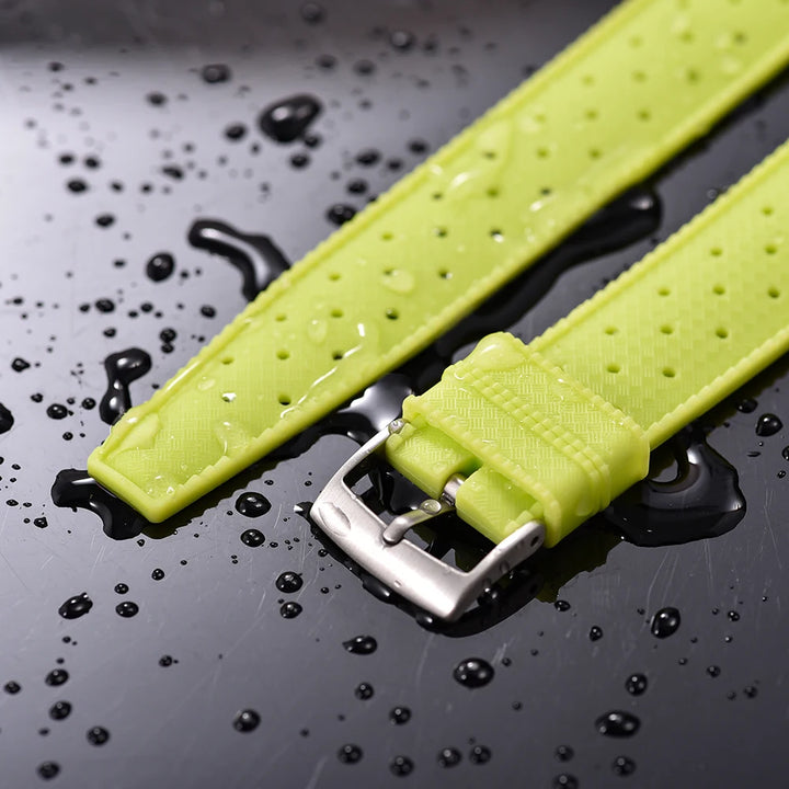 JUELONG Original Factory Design Glow Tropical Fluo Strap 20mm 22mm Quick Release Perfect Fit Flat End Universal FKM Rubber Strap