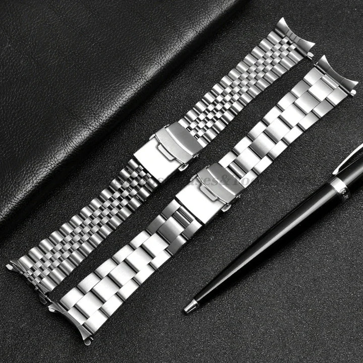 Solid Stainless Steel Watch Strap 18–22mm for Seiko, Jubilee & Oyster