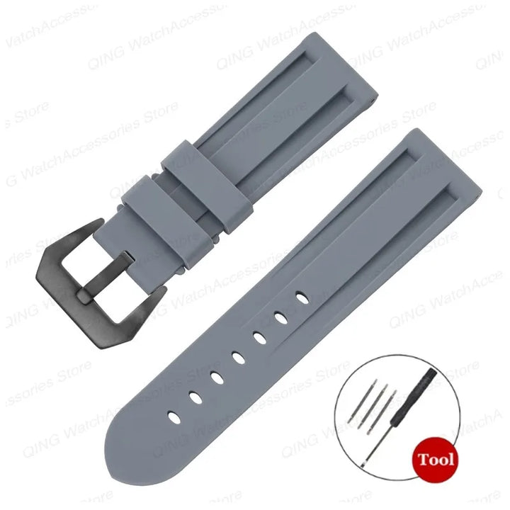 Universal Silicone Rubber Watch Strap – Sport Wristband (20-26mm)