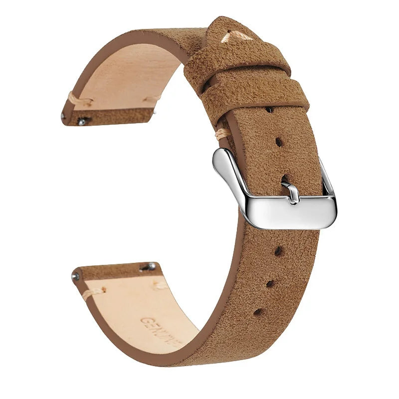 Genuine Leather Quick-Release Watch Strap 14–22mm