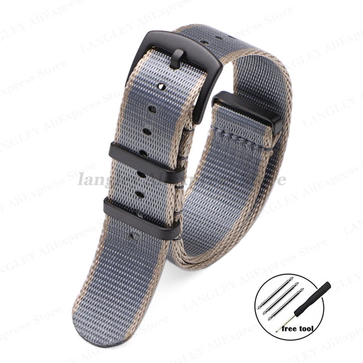 Premium Nylon Watch Strap 20/22mm (Black Buckle)