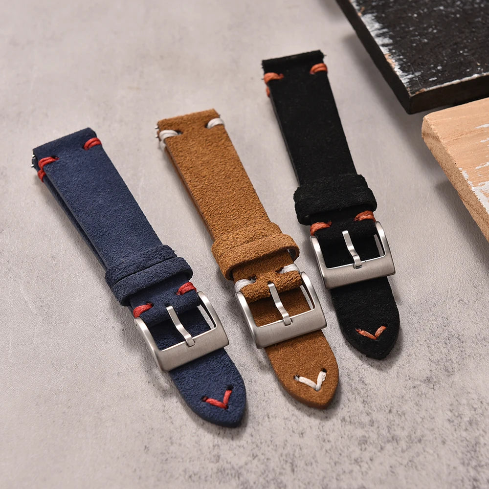 Suede Leather Watch Strap – 20-22mm Quick Release