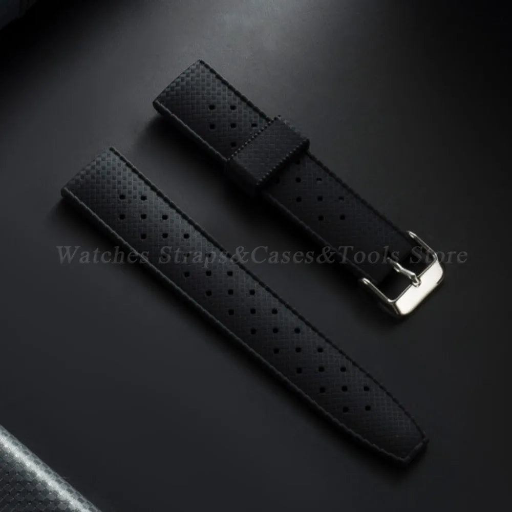 Premium Grade Tropic Silicone Watch Strap 20mm 22mm For Seiko For Oris For Omega Quick Release Diving Waterproof Rubber Bracelet