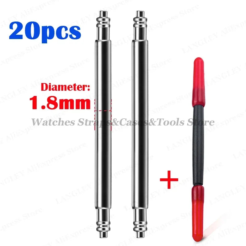 20‑Piece Quick-Release Watch Pins – 1.5/1.8mm, 12–24mm Spring Bars