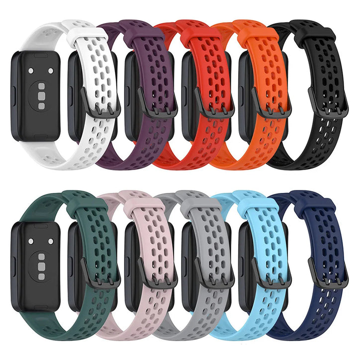 Breathable Silicone Watch Strap for Huawei Band 8/9/10