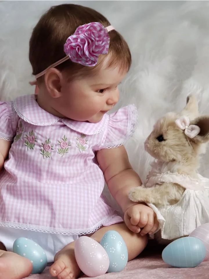 20″ Maddie Realistic Reborn Baby Doll – Vinyl or Cloth Body, Blue Eyes, Rooted Hair