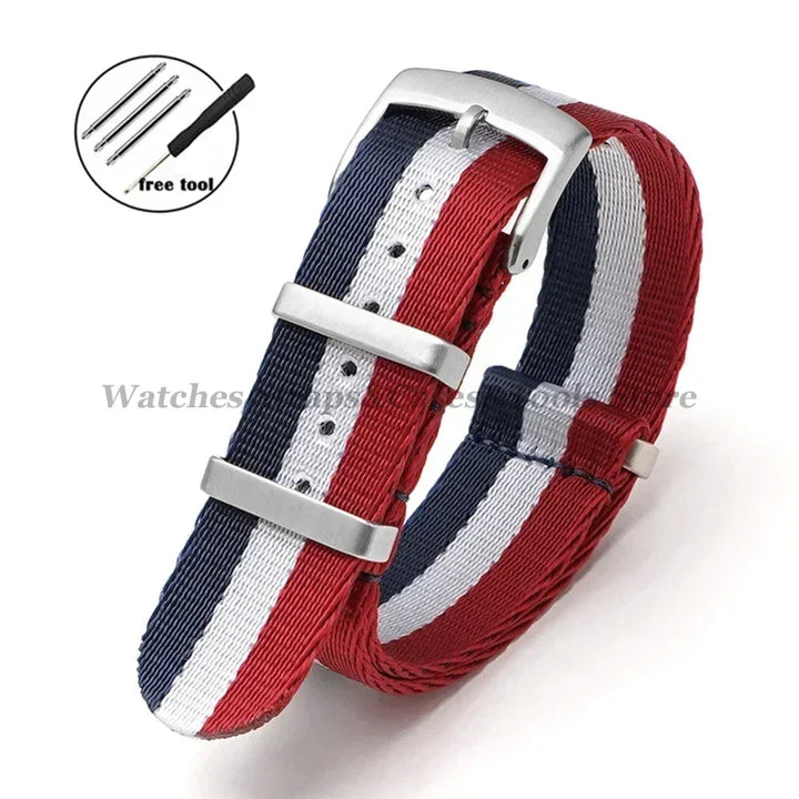 Nylon Watch Strap for Omega 007 for Seamaster 300 Canvas Watchband 18mm 20mm 22mm 24mm for Seiko Men Sport Bracelet Wrist Band