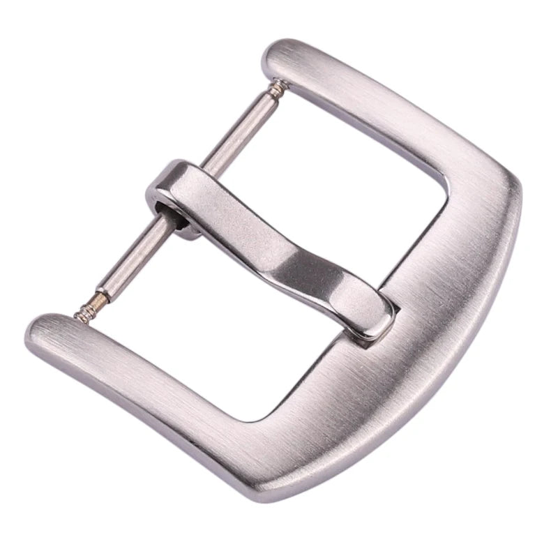 316L Stainless Steel Watch Band Buckle 18–24mm Black Brushed