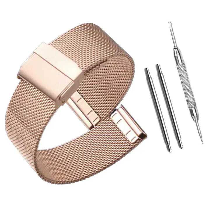 Universal Milanese Stainless Steel Watch Strap (12–24mm)