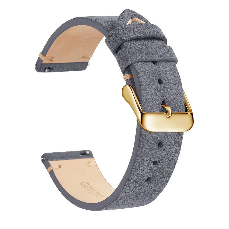 Genuine Leather Quick-Release Watch Strap 14–22mm