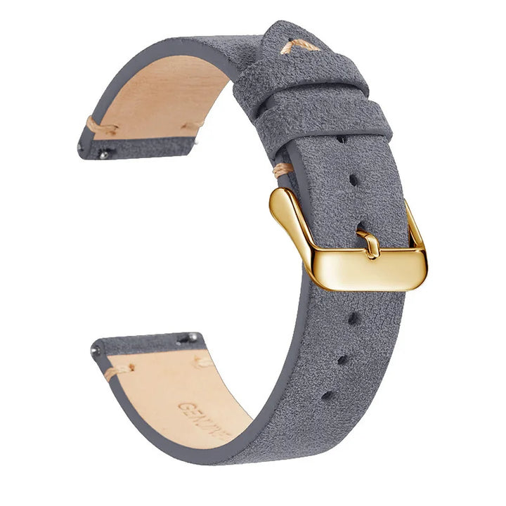 Genuine Leather Quick-Release Watch Strap 14–22mm