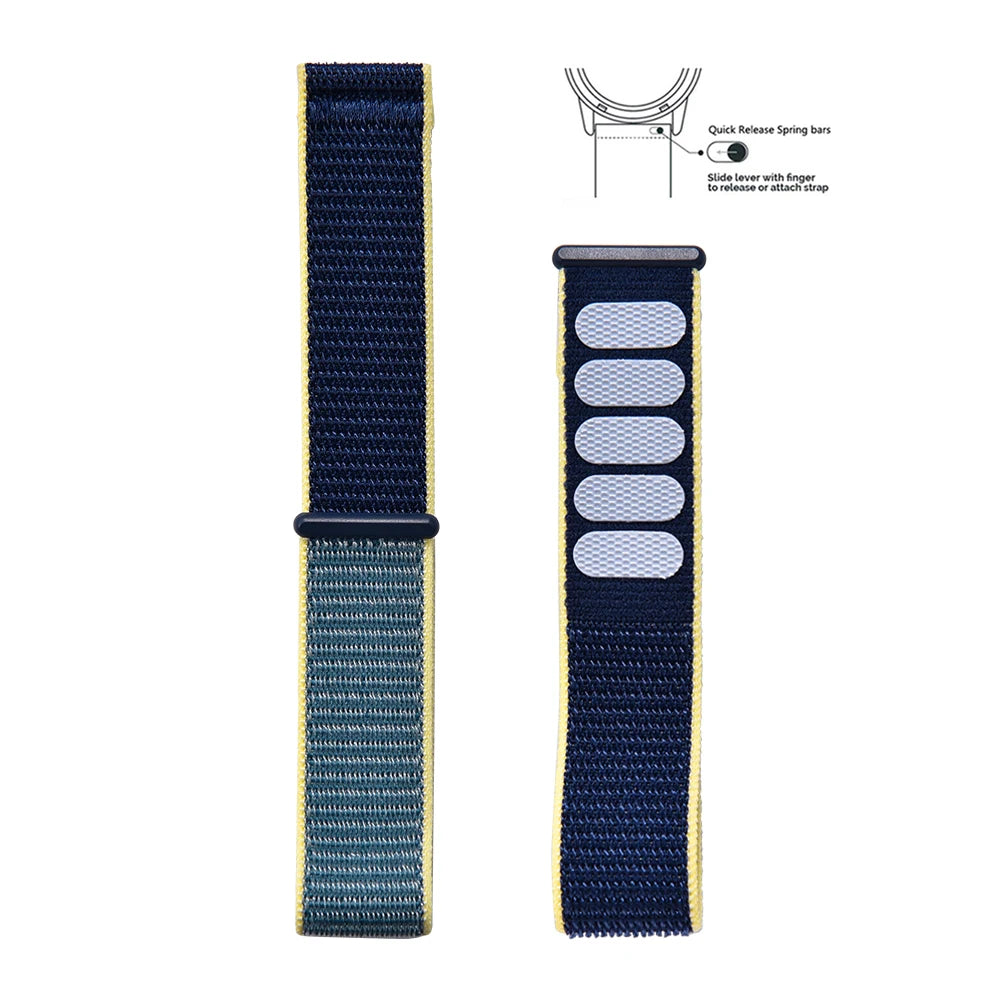 NATOBELT Hook Loop Adjustable For Comfort Delugs Nylon Sailcloth Strap Elastic Watch Strap 20mm 22mm Quick Release Watchbands