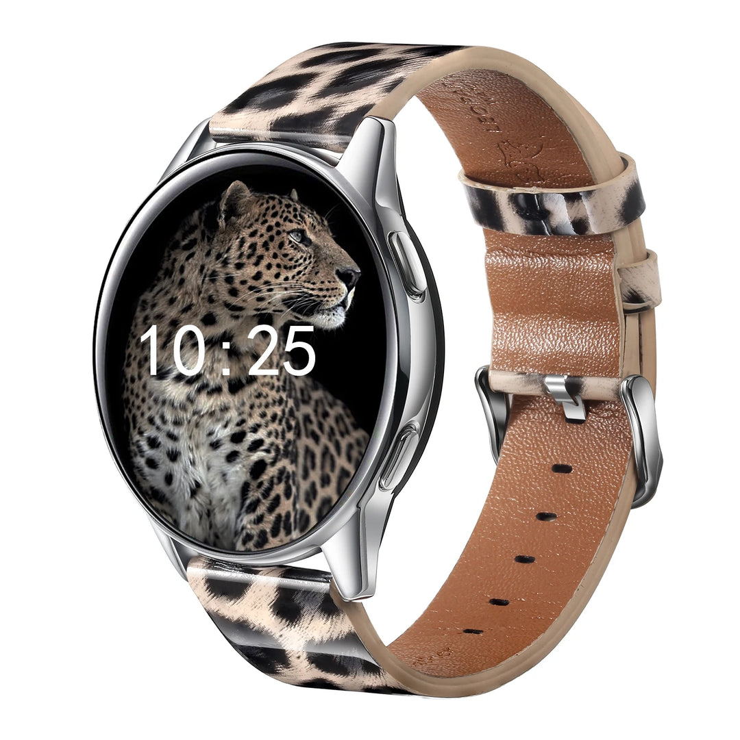 Leopard Print Leather Watch Strap 20/22mm (Quick Release)