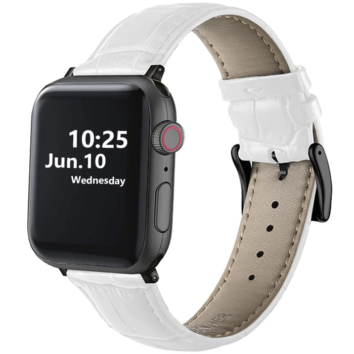 Leather Apple Watch Band (38/42mm, Series 3–6/SE Compatible)