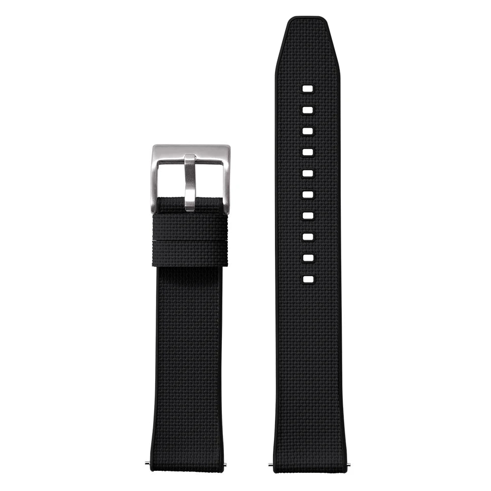 Premium Grade 18-19-20-21-22-24mm FKM Texture Watch Band Quick Release FKM Rubber And FKM Hybrid Watch Strap For Diving Watches