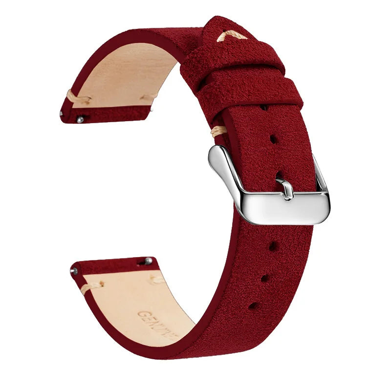 Genuine Leather Quick-Release Watch Strap 14–22mm