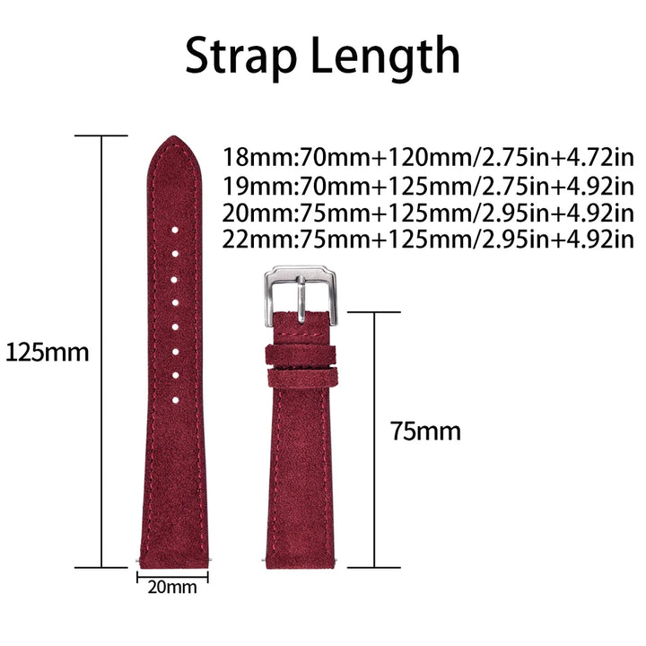 NATOBELT 18–22mm Classic Suede Leather Watch Strap – Vintage Quick Release Band