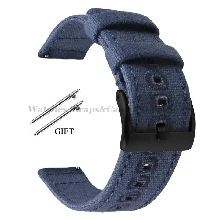 Braided Canvas Watch Strap 18–22mm