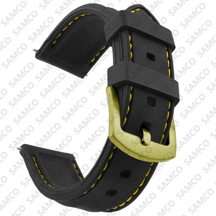 Silicone Rubber Watch Band 18–26mm (Soft & Comfortable Replacement Strap)