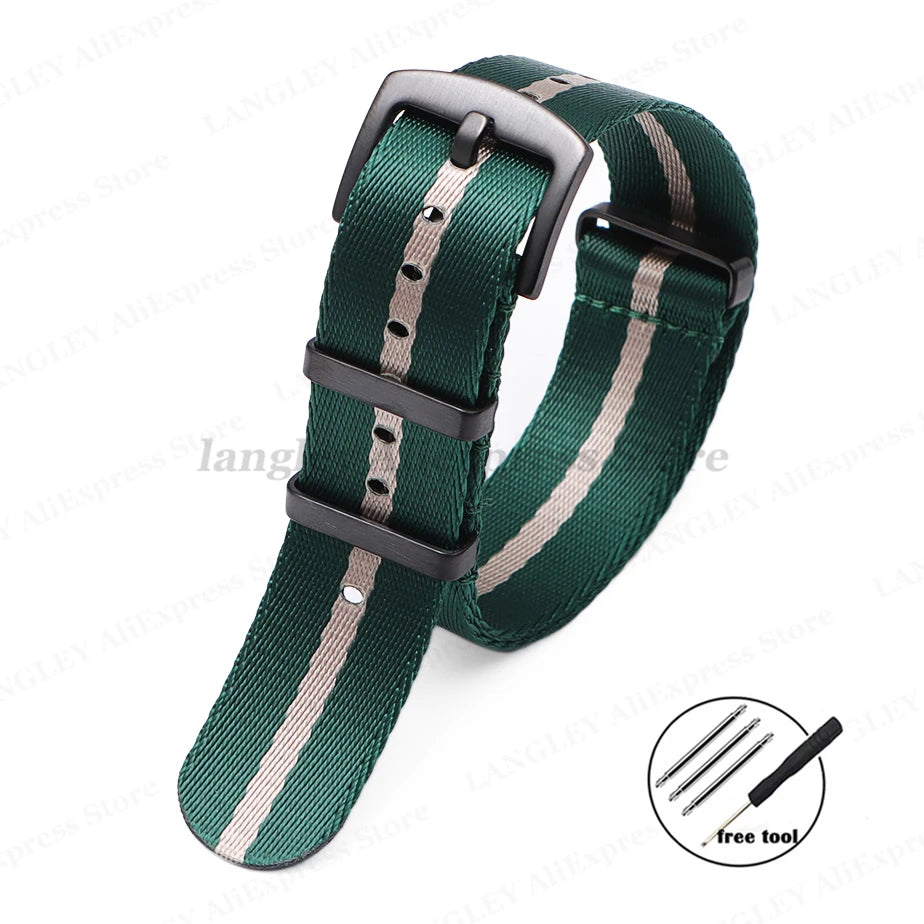 Premium Nylon Watch Strap 20/22mm (Black Buckle)