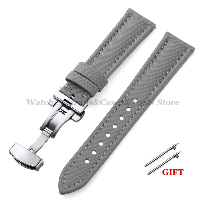 Sailcloth Nylon Watch Strap 18–22mm (Butterfly Buckle)