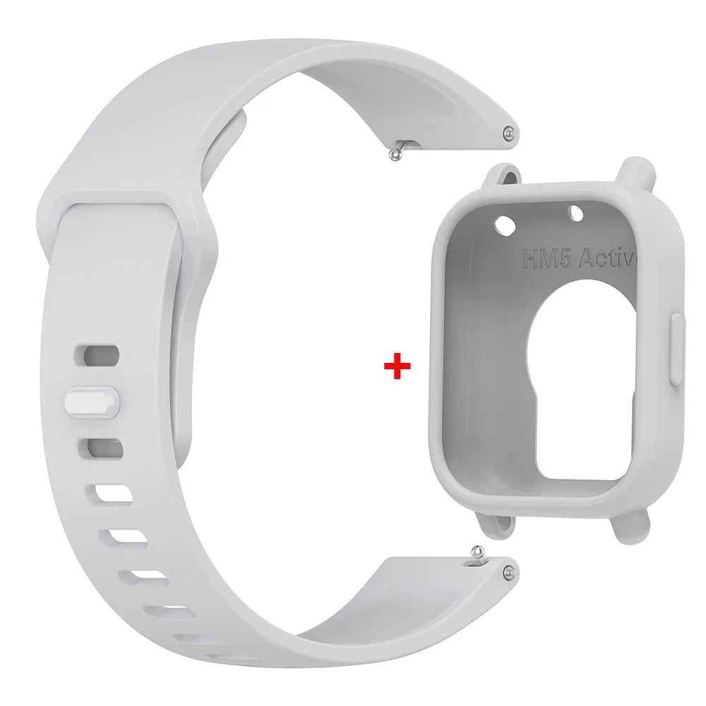 Silicone Strap with Protective Case for Redmi Watch 5 Active