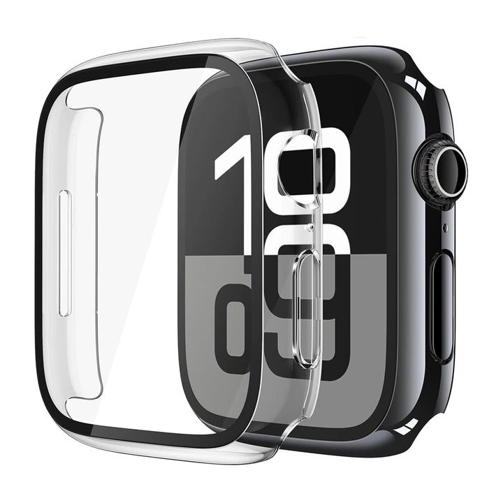 Screen Protector For Apple Watch Case Series 11 10 9 SE 8 7 6 5 46mm 42mm 45mm 44mm 40 41 PC Bumper+Tempered Glass iWatch Cover