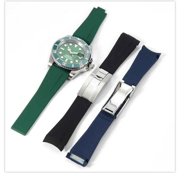 20mm Silicone Rubber Watch Strap for Rolex Models
