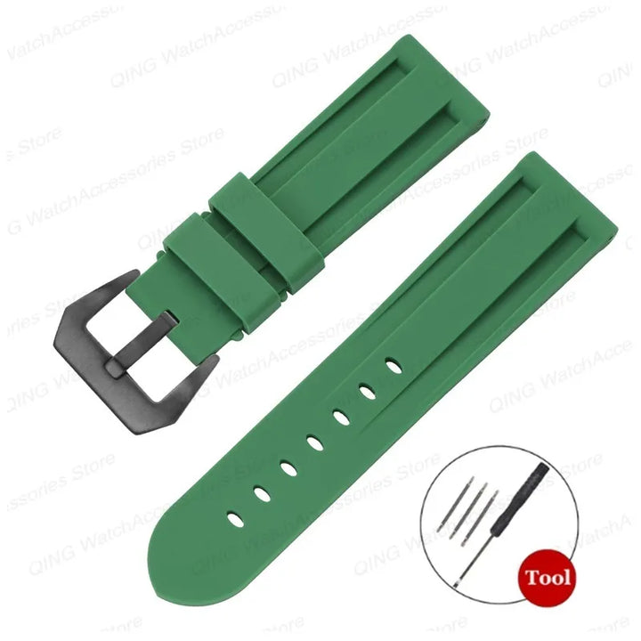 Panerai Silicone Watch Strap – 20–26mm, Waterproof Rubber Band