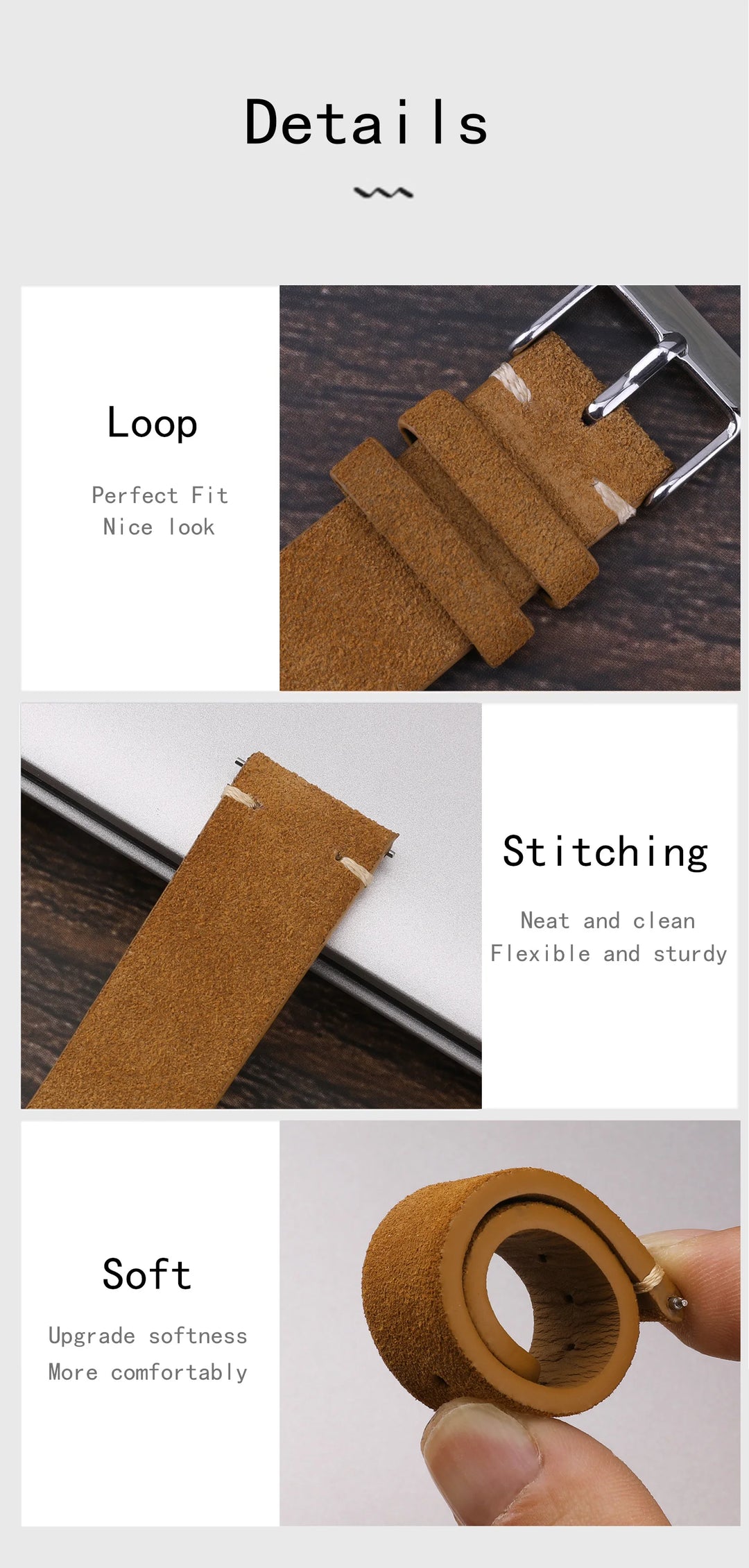 Genuine Leather Quick-Release Watch Strap 14–22mm