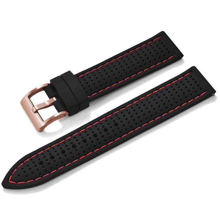 JUELONG Premium Porous Design Soft Rubber Watch Strap Perfect Fit Flat End Universal Quick Release Watch Strap 18mm 20mm 22mm