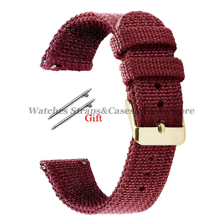 18mm 20mm 22mm 24mm Nylon Canvas Watchband Woven Soft Universal Bracelet for Seiko for Huawei Watch Men Women Quick Release Band