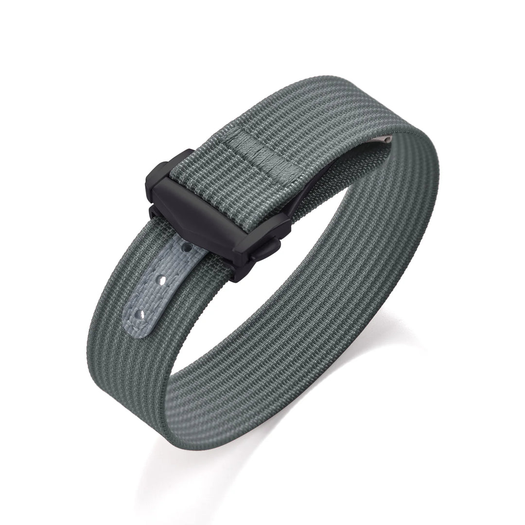 Ribbed Nylon & FKM Rubber Watch Strap – 18–22mm Folding Buckle for Omega, Tudor & Seiko