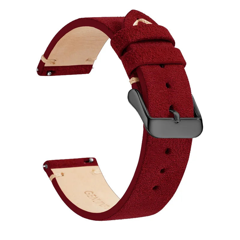 Genuine Leather Quick-Release Watch Strap 14–22mm